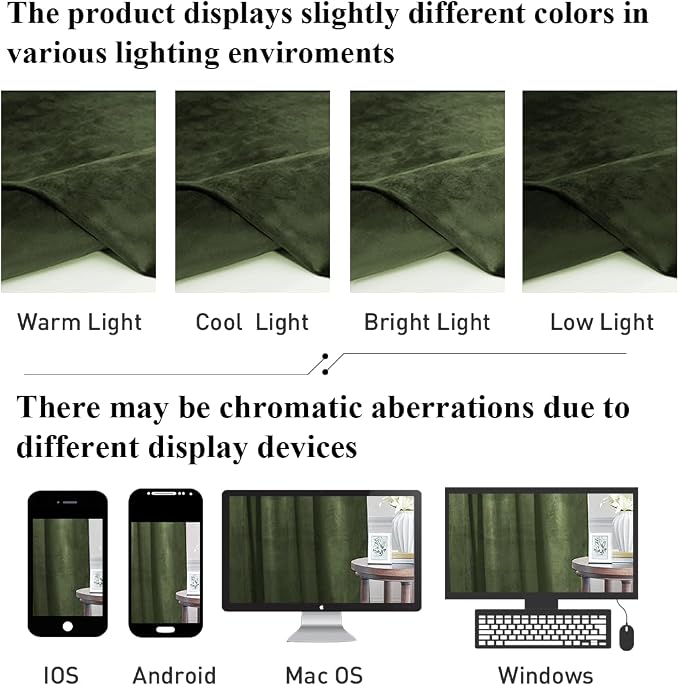 StangH 62 inches Wide Moss Green Thermal Door Curtains, 2 Panels | Noise Dampening Bedroom Window Drapes, 300GSM Soft Velvet, Christmas Holiday Decor, Thermal Insulated, Sliding Door, Gifts