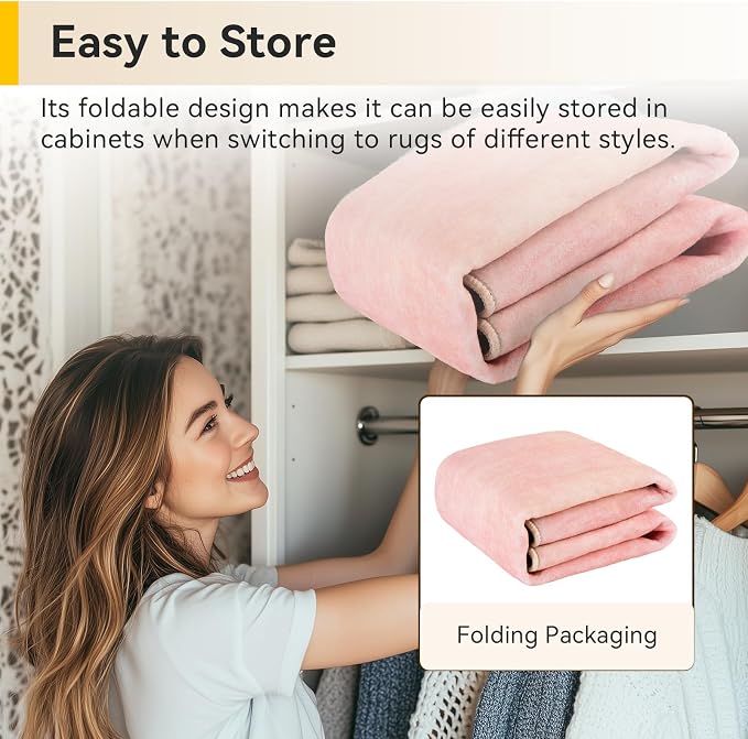RELEANY Washable Area Rugs 6'x9' Non-Slip Modern Abstract Soft for Living Room Entryway Bedroom Kitchen, Print Pattern, Light Pink