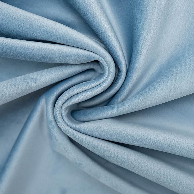Light Blue Decorative Lumbar Velvet Throw Pillow Covers 12x20 inch Set of 2 with Zipper Luxury Soft Solid Rectangle Cushion Covers Case for Sofa Couch Bed Living Room