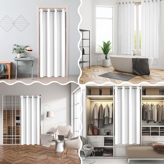 Feelyou Wild Deer Door Curtain for Doorway Privacy 1 Panel, 59"x80" Fishing Hunting Closet Door Cover Curtain for Bedroom Living Room Wild Animal Room Blackout Curtain Green Brown