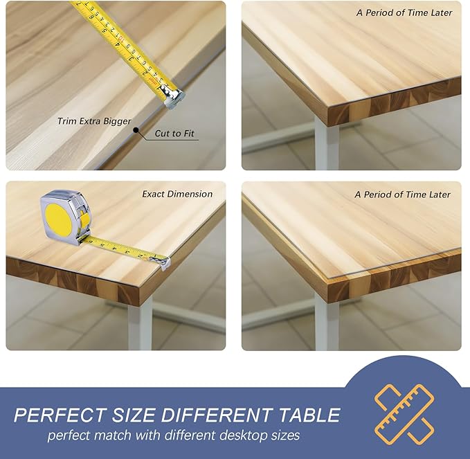 Vicwe Frosted Table Cover Protector 42 x 78 Inch, 1.5mm Thick Plastic Table Cover Rectangle,PVC Frosted Table Protector for Night Stand, Writing Desk,Dining Room Table