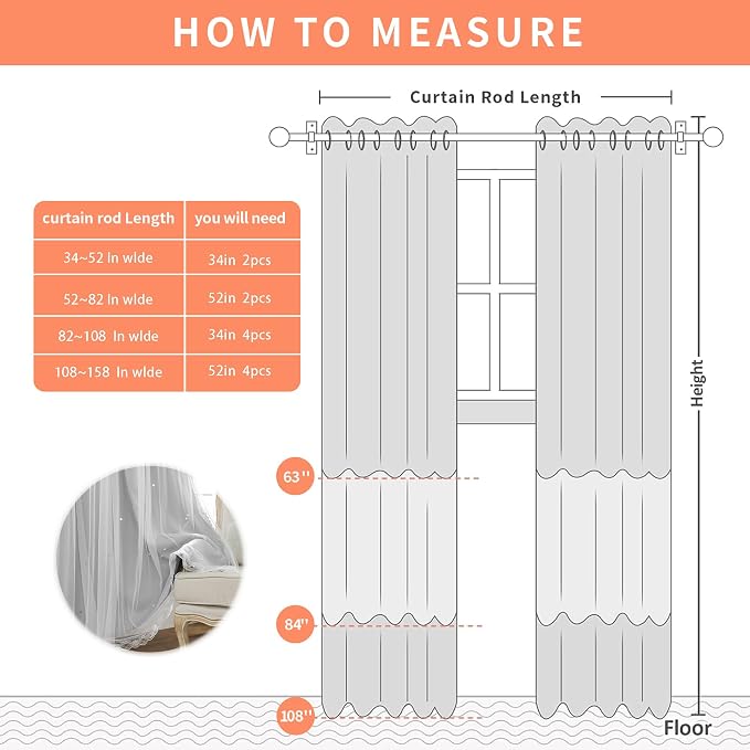 XiDi Grey Curtains 45 Inches Long for Bedroom Living Room 2 Panels Thermal Insulated Kids Curtain Hollow-Out Star Window Nursery Curtains Room Darkening Grommet Window Treatments Light Grey W34 x L45