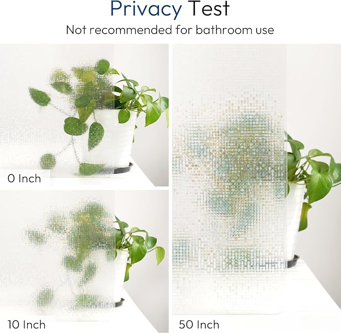 rabbitgoo Window Privacy Film, Mosaic Stained Glass Film, 23.6" x 118.1" | Rainbow Decorative Removable Static Cling Tint, UV Blocking Reduce Heat, Non-Adhesive Privacy Covering for Home, Office
