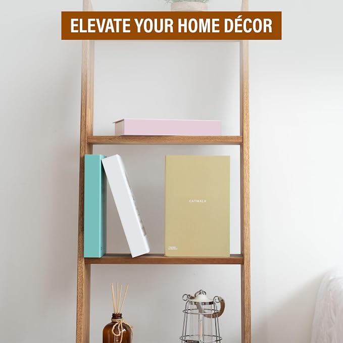 4 Pcs Decorative Books | Faux Blush Coffee Table & Shelf Decor | Soft Romantic Look for Living Room, Office and Entryway - Not Real, Tool-Free 2-Min Setup