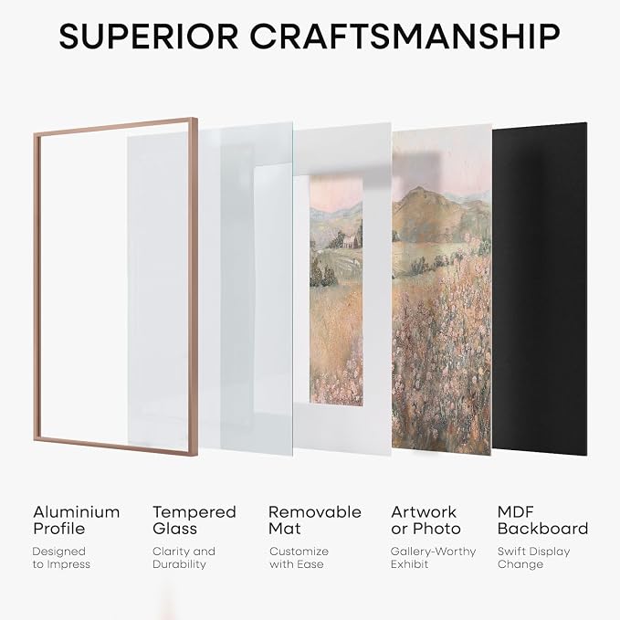 Homeforia 11x15 Picture Frame Mocha, High End Metal 11x15 Poster Frames with Mat for 8.5x11, 11 x 15 Mocha Frames Matted to 8.5 x 11 inch Photo, 11by15 Hanging Frames, Tempered Glass, Wall Kit, Set of 2