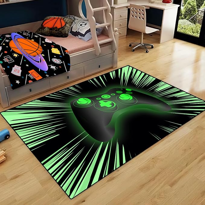 Gamer Rugs Controller Gamepad Carpets Game Rugs for Boys Gaming Bedroom Home Decor Mats 3'x4'