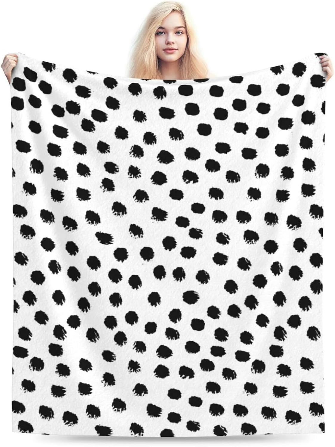 HGOD DESIGNS Polka DotsBlanket, Super Soft Brush Strokes Dots Throw Blanket 40"x50" Blanket for Bed Couch Chair Fall Winter Camping Living Room Office