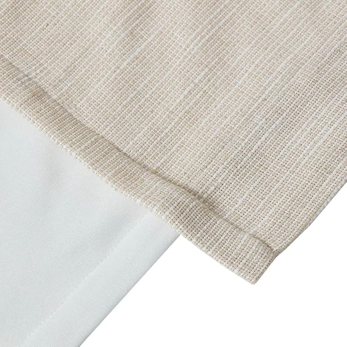 Madison Park Linen Blend Curtain Window, Thermal Insulated Fleece Lining, Living Room Decor Light Filtering Drape for Bedroom, 1-Single Panel Pack Fits 1.25" Rod, Beals, 50x84 Tab Top, Natural