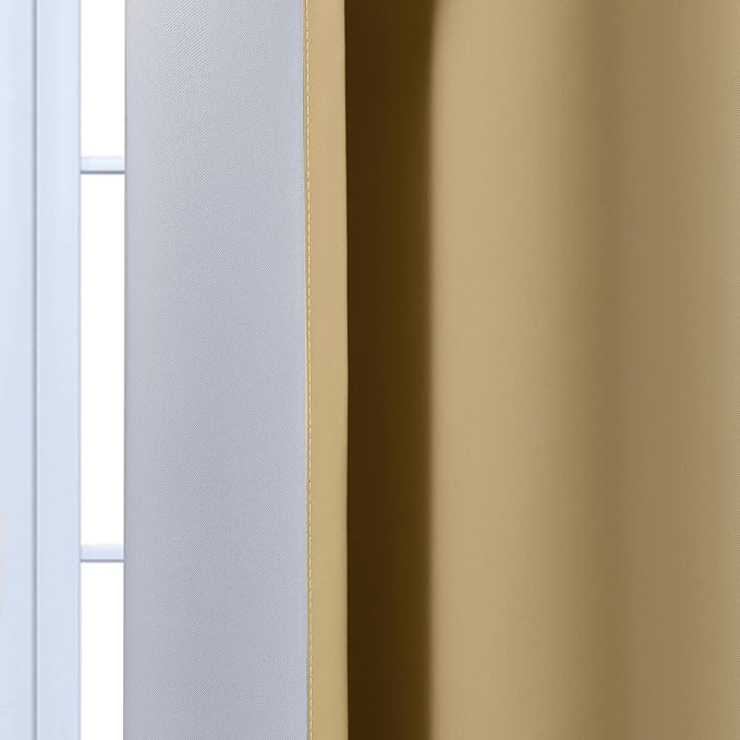 Yakamok Ombre Curtains Beige and Greyish White for Living Room,52Wx84L | Room Darkening Curtains 84,Thermal Insulated Gradient Color Drape,Light Blocking Grommet Window Curtains for Bedroom,2 Panels