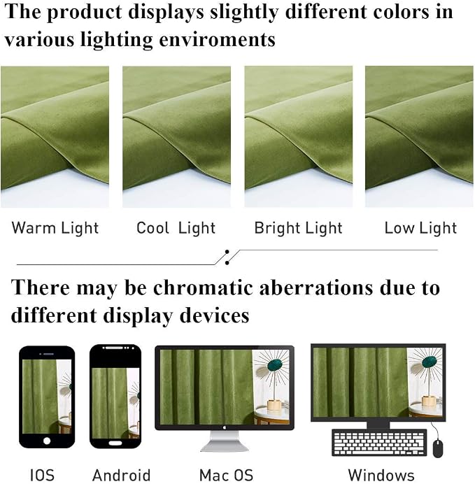StangH Grass Green Velvet Curtains 108 inches for Living Room, 2 Panels | 300GSM Rich Velvet, Holiday Christmas Decor, Thermal Insulated, Privacy Protect, Noise Absorb, Bedroom
