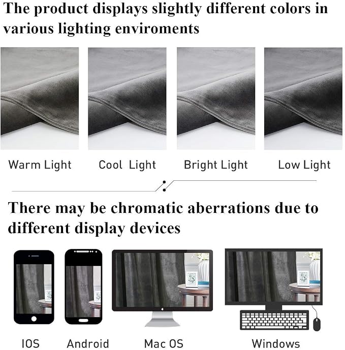 StangH Grey Room Darkening Curtains 96 inches Long Rod Pocket, 2 Panels | 300GSM Soft Velvet, Thermal Insulated, Privacy Protect, Noise Absorb, Office, Bedroom, Living Dining Room, Sliding Door