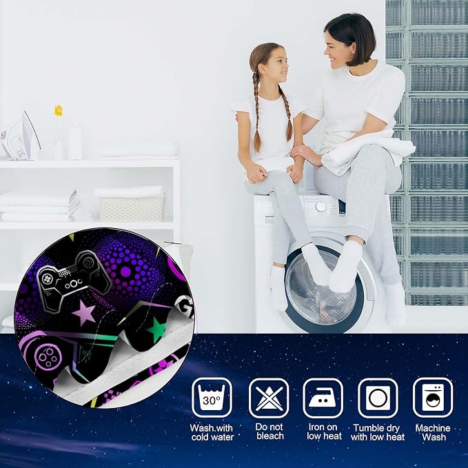 Gamer Gaming Blackout Curtains Teen Boys Girls Colorful Video Game Controller Gamepad Gamer Room Decor Men Son Dad Husband Game Handle Bedroom Room Darkening Grommet Window Drapes 2 Panels, 42"x63"