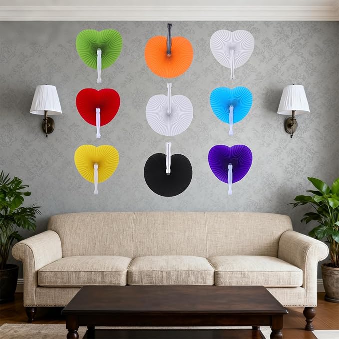 20 Pcs White Round Paper Fans | Foldable Handheld Fans for Women,Folding Hand Fans for Wedding,Bridal Guest,Church,Party Favors,Dancing,Birthday,DIY