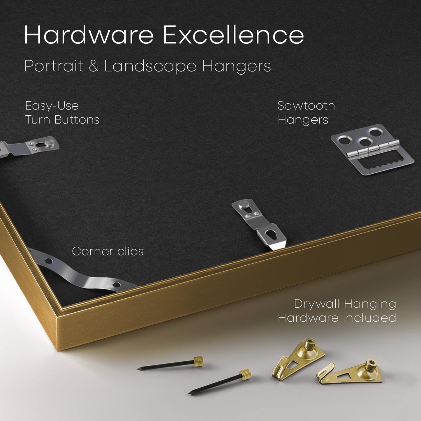 Homeforia A1 Poster Frame Bronze, High End Metal 23.4 x 33.1 inch Large Picture Frames with Mat for 16.5 x 23.4 Photo, A1 Size Brass Frame Matted to A2 Print, 23.4x33.1 Frame, Tempered Glass, Set of 1