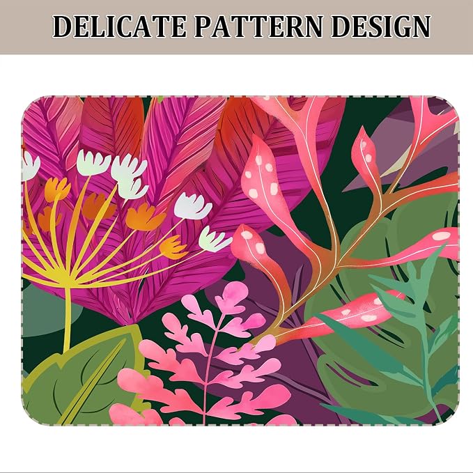 Boho Colorful Floral Blackout Curtain, Abstract Tropical Botanical Leaf Nature Asthetic Curtains, Retro Fun Funky Art Grommet Drapes 2 Panels, Farmhouse Bedroom Living Room Decor 52X84 Inch Green Pink