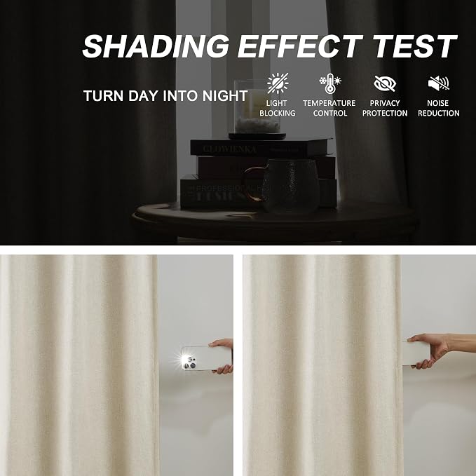 DUALIFE Natural Pinch Pleated Blackout Curtains 150 Inch Long 12.5ft Length 2 Panels, Back Tab with Hooks,Ceiling Sun Blocking Curtains for Track System Living Room Boho Decor,40Wx150L Inch 2 Burg
