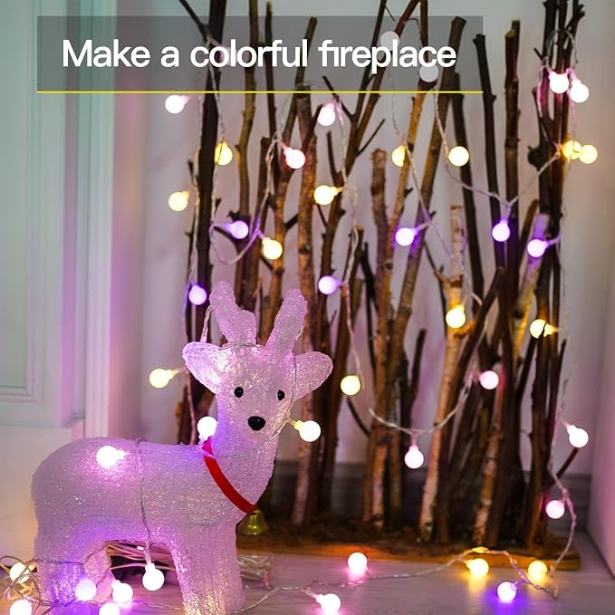 suddus 100LED Globe String Lights Battery Operated with Remote Multicolor | 33 FT Colorful Globe Lights with Timer 8 Mode, Fairy Lights for Bedroom, Dorm, Classroom,indoor,outdoor Decor