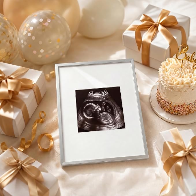 Signature Picture Frame 20x26, Aluminum Signable Frame with Glass, Silver | Sleek Silver Signable Frame with 11x14 for Wedding, Graduation, Birthday & Baby Shower Guest Book| Real Glass & Wall Kit