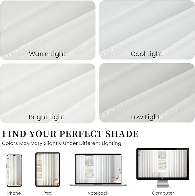 102 Inches Long Beige White Pinch Pleated Sheer Curtains with Hooks,Back Tab Semi Transparentes Light Filtering Linen Cotton Blend Minimalist/Scandinavian Style Drapes Curtains,40" Wx102 L