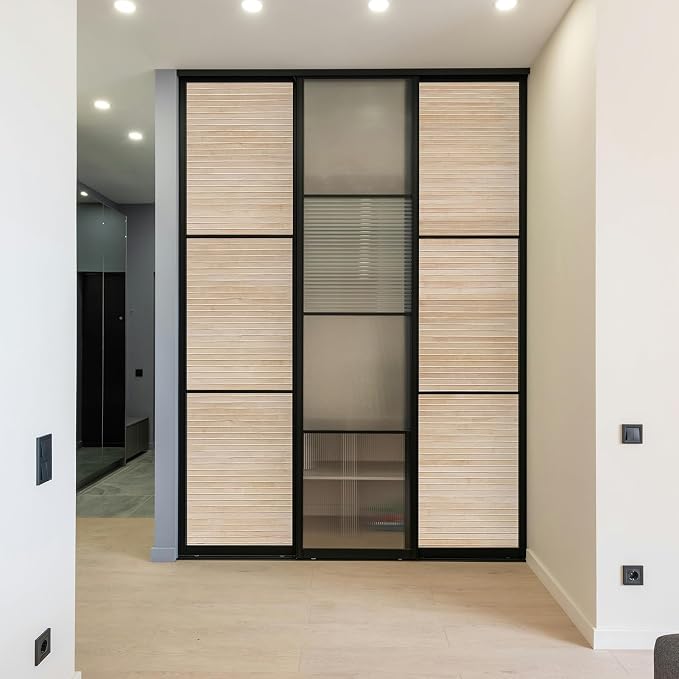 Art3d Natural Bamboo Wall Panel for Interior Wall Decor, Renewable Pole Wrap Wainscoting Paneling for Wall Ceiling Furniture Cabinet Office, 12 x 96 Inch, 2-Pack - Carbonized