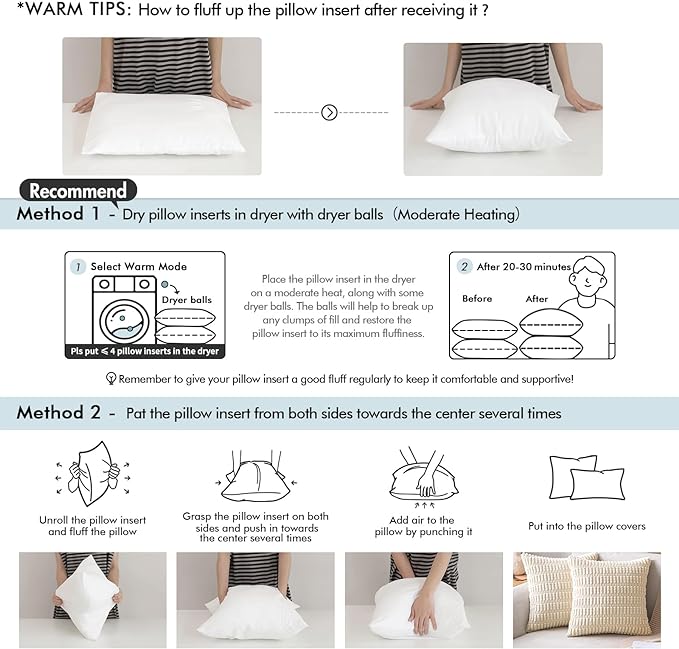 MIULEE Set of 2 Throw Pillow Inserts Premium Pillow Stuffer Square Form for Decorative Cushion Bed Couch Sofa 16x16 Inch