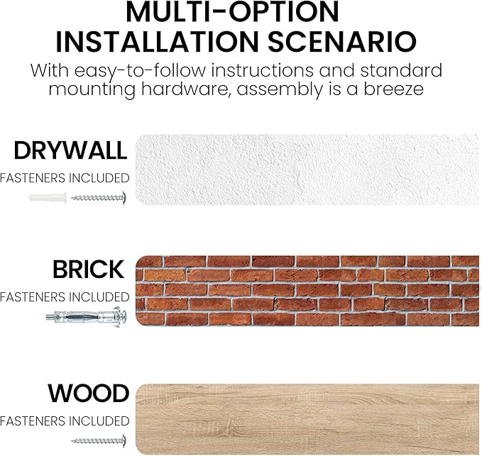 Floating Shelves for Wall, 36"x9.3" Rustic Solid Live-Edge Elm Wood Wall Shelves, Heavy-Duty Floating Shelves with Invisible Brackets, Set of 2 for Living Room, Bedroom, and Kitchen, Natural Finish
