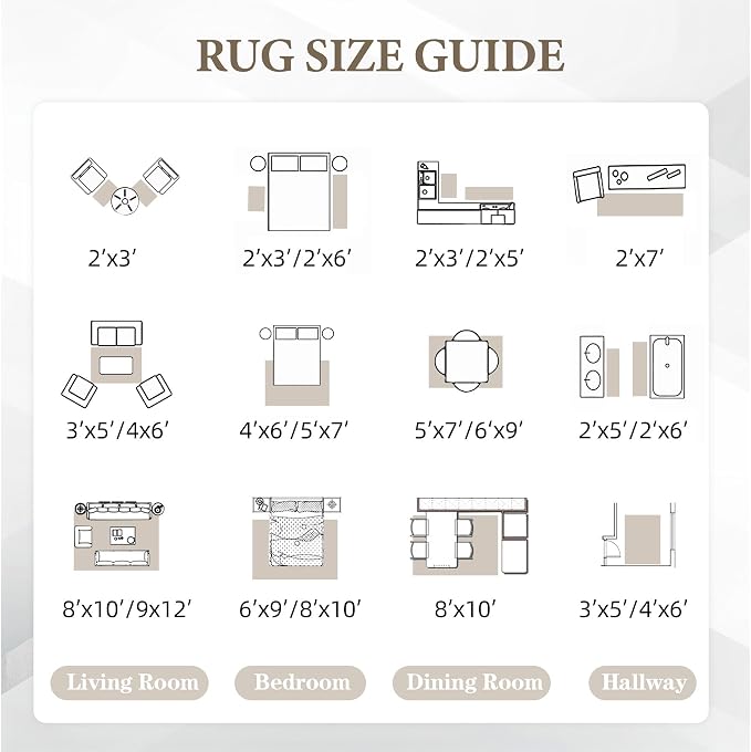 Area Rug for Living Room 9x12: Large Washable Boho Moroccan Rugs Geometric Neutral Rug, Non-Slip Foldable Morden Farmhouse Indoor Floor Carpet for Bedroom Dining Table Home(Neutral Beige, 9'X12')