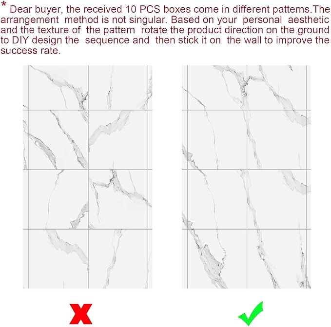 22pcs Thick Marble Peel and Stick Waterproof Wall Panels,Heat-Resistant Backsplash Tile, 23.6"x11.8" PVC Foam Wall Sticker for Kitchen,Living Rooms,TV Walls,White Gray (Not Real Tile 42.6Sq. Ft.)