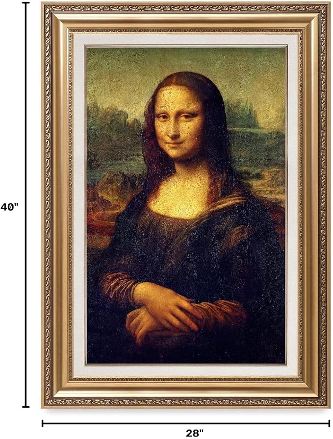 DECORARTS - Mona Lisa by Leonardo DaVinci. World Famous Painting Reproduction. Giclee Prints in Classic Golden Frame Ready to Hang