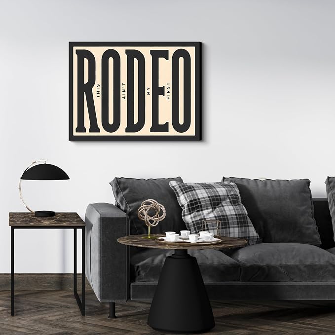 Framed Western Wall Art Vintage Southwestern Canvas Wall Decor This Ain't My First Rodeo Wall Art Southwestern Country Ranch Poster Trendy Modern Cowboy Cowgirl Picture Print(24x36in)