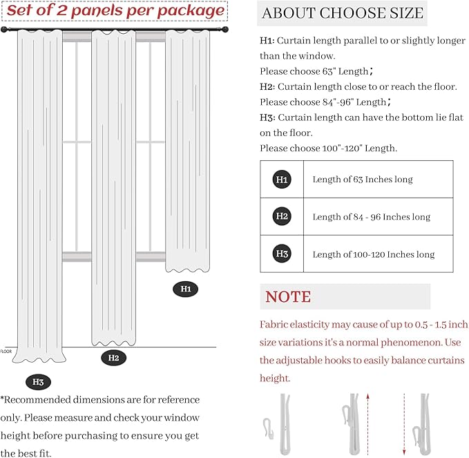 100 Inch Extra Wide Linen Sheer Curtains 84 Inch Long 2 Panels Set for Living Room, Pinch Pleated Light Filtering Farmhouse Nursery Room Curtain 100 x 84 Large Window Track System Semi Through Drapes