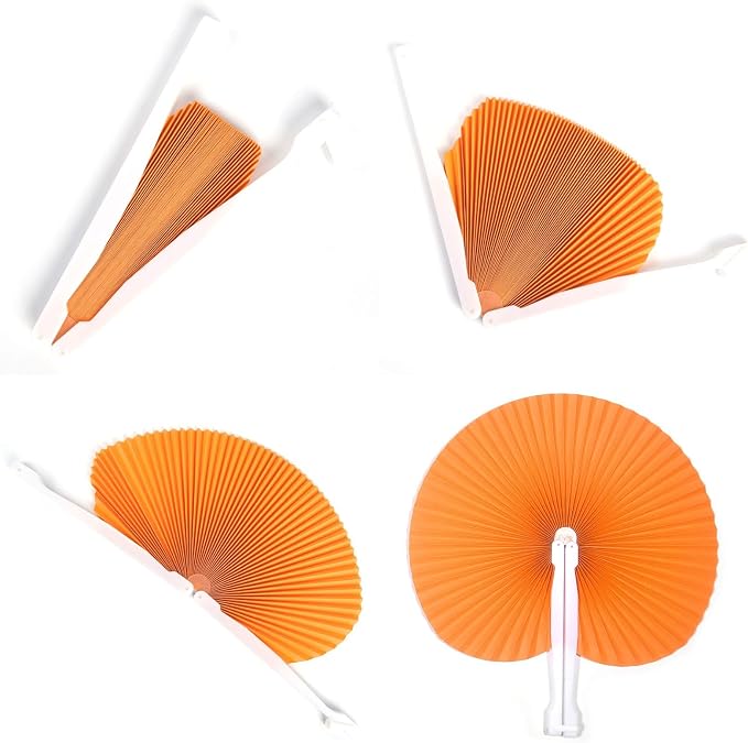 24 Pieces Multicolor Round Paper Fans | Foldable Handheld Fans for Women,Folding Hand Fans for Wedding,Bridal Guest,Church,Party Favors,Dancing,Birthday,DIY