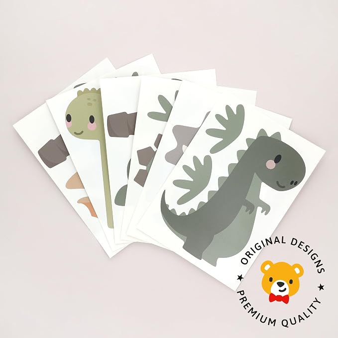 Removable Wall Decals for Kids Room – Peel and Stick Wall Stickers for Girls & Boys Bedroom, Playroom & Nursery – Easy to Apply Wall Decor - Dinosaur Wall Decals