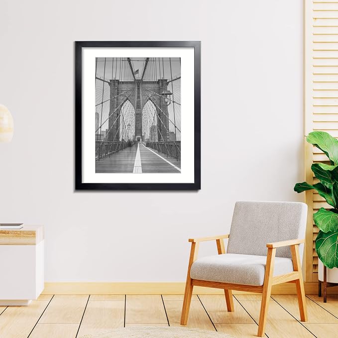 LaVie Home 22x28 Picture Frame Black Poster Frame,Display Pictures 18x24 with Mat or 22x28 Without Mat, Stable and Sturdy Frame and Polished Plexiglass, Horizontal and Vertical Format of The Walls