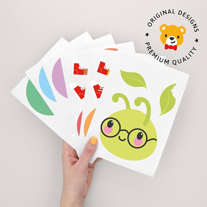 Teddylabels - Caterpillar - Easy-to-Apply & Removable Wall Stickers: Transform Your Toddlers Bedroom with Durable, Vibrant Peel-and-Stick Wall Decor – Stickers for Kids
