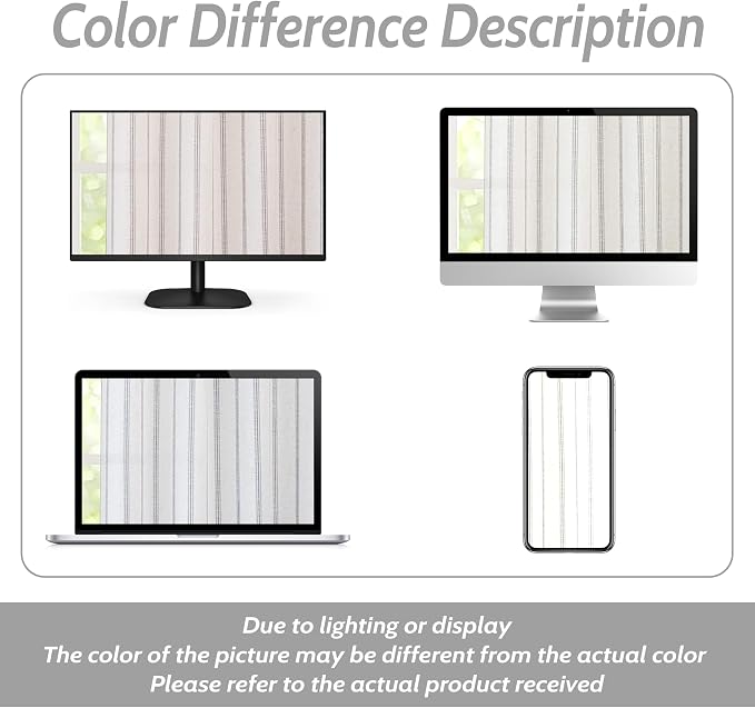 DriftAway Farmhouse Linen Lined Valance Double Layer Thermal Insulated Room Darkening Blackout Window Valances 3 Inch Rod Pocket Vertical Striped Kitchen Valance for Bathroom Single 52 x 24 Inch Gray