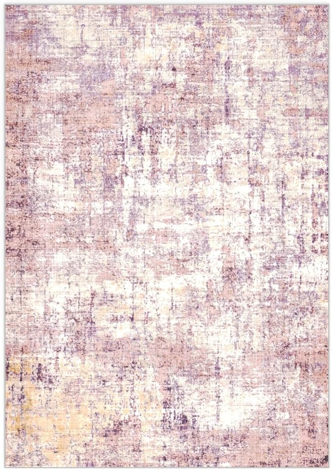 2x6 Rug for Entryway Hallway-No Slip Soft Carpets Modern Abstract Indoor Floor Stain Resistant Carpet for Bedroom Dining Room Farmhouse Nursery Home Office Pink