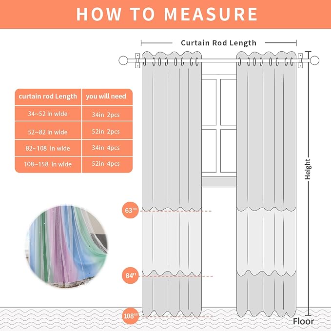 XiDi Green Purple Blue Curtains 72 Inches Long for Girls Bedroom 2 Panels Set, Blackout Rainbow Curtains for Kids Room Decor, Unicorn Wall Decals Drapes for Little Girl Nursery Room 52 Inches Wide