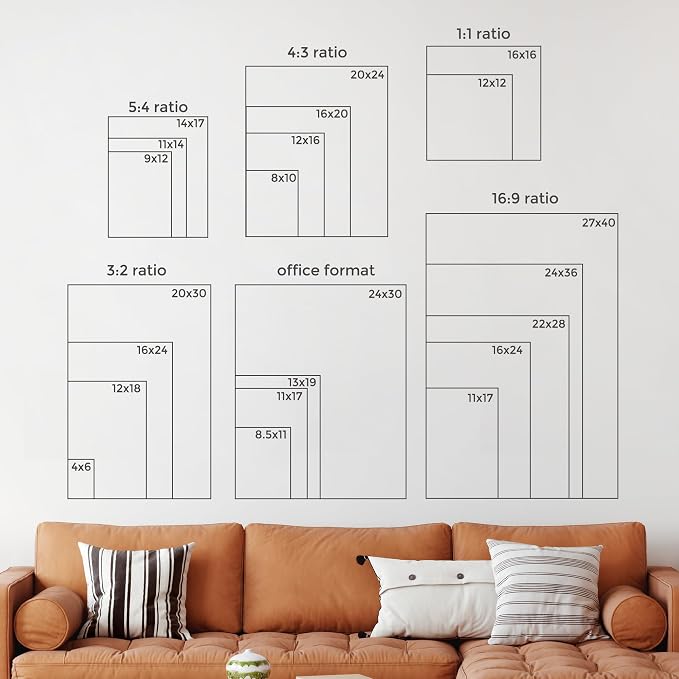 FLYJOE 12x12 Frame - Metal Square Picture Frame With Plexiglass 12x12 Frame With Mat for 8x8 Minimalist Modern Poster Frame Home Wall Decor Hanging Hardware Included (3PCs, Bronze)