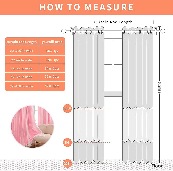 XiDi Pink Curtains for Bedroom, Room Decor for Girls, 1 Panel
