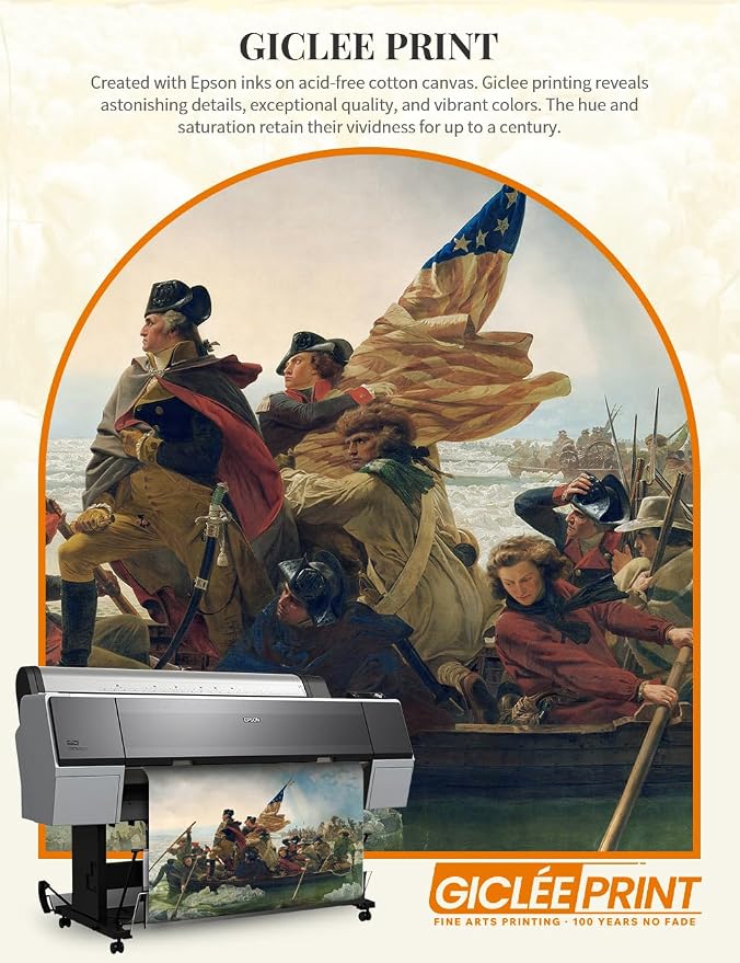 DECORARTS - Washington Crossing the Delaware by Emanuel Leutze. World Famous Painting Reproduction. Giclee Prints in Classic Golden Frame Ready to Hang