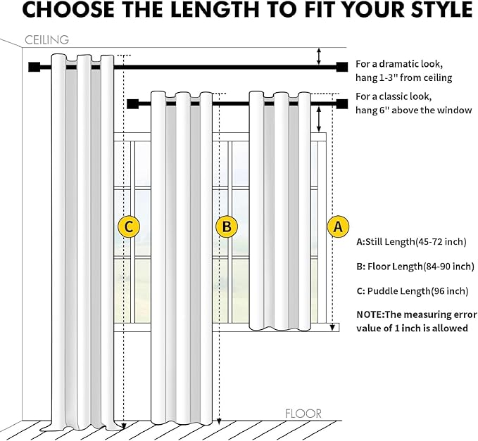 MIULEE 100% Blackout Curtains for Bedroom 54 Inch Length, 2 Thick Layers Thermal Insulated Short Window Curtains with Black Liner, Noise Reducing Grommet Kitchen Living Room Drapes 2 Panels Stone