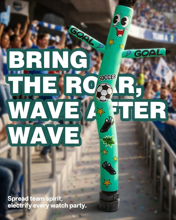 7 FT Inflatable Tube Man with Blower: Soccer Sports Theme Inflatable Dancing Man for Indoor & Outdoor Advertising, Party Decorations, Store Grand Openings, Business & Events (Soccer)