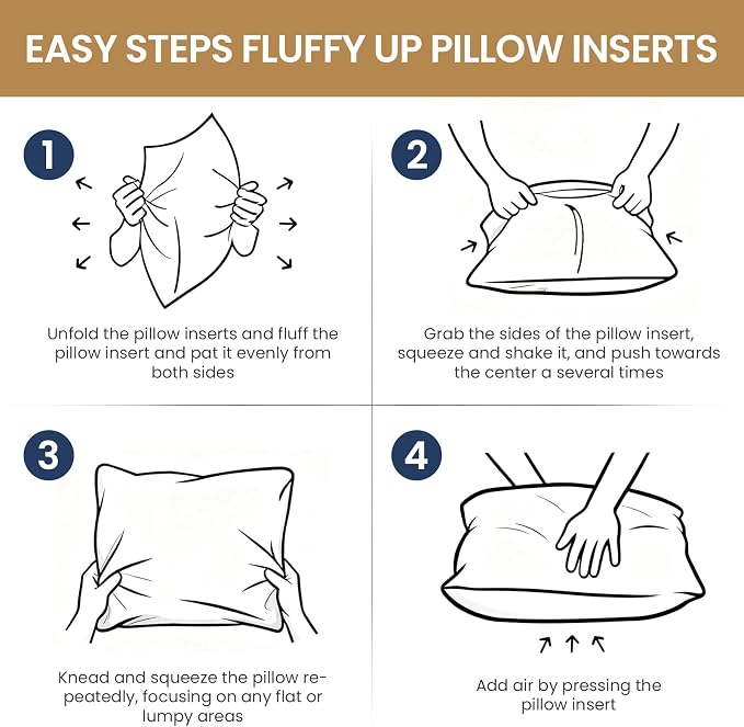 BHZ Euro Throw Pillow Inserts, 16x16 Down Feather Alternative Pillow Inserts Set of 2, Decorative Soft Large Square White Throw Pillows Insert for Couch Bed Dorm Sofa with Breathable Cover
