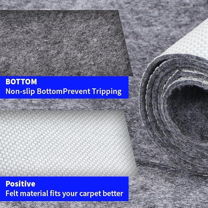 Waterproof Non-Slip Rug Pad 10x14 ft for Large Area Rugs Durable Felt Floor Protection pad for All Floors, Suitable for Cutting. Rug Pads Keep Rugs in Place and Provide Cushioning