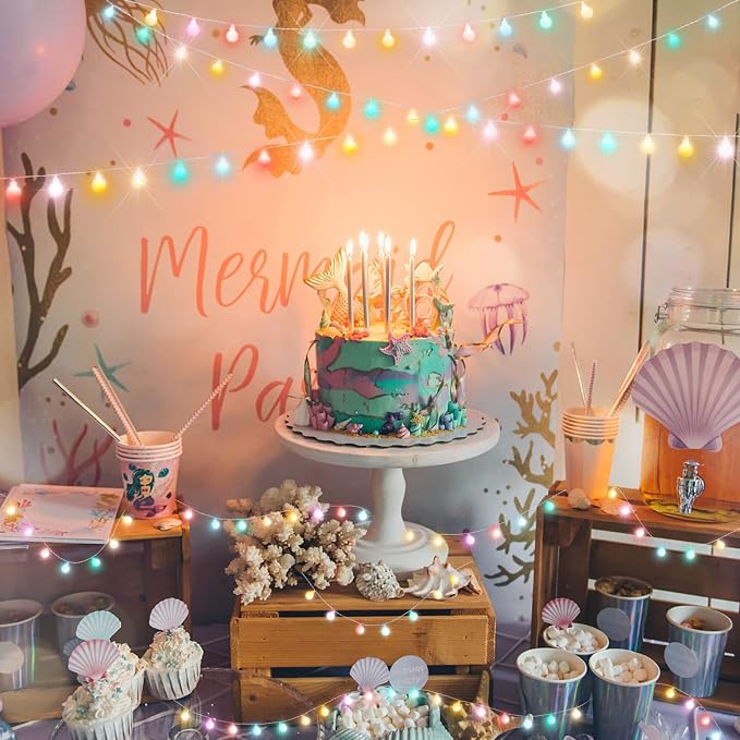 suddus 100LED Classroom Globe String Lights Battery Operated Pastel Color | 33FT Pastel Fairy Lights With Remote Timer, String Lights for Dorm, Classroom, Patio, Party, Indoor,Outdoor Decor