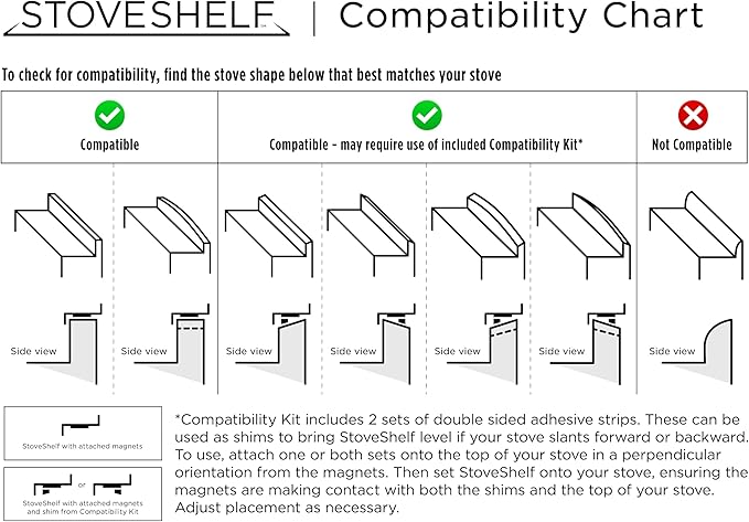 StoveShelf Deluxe 30" Length Black Magnetic Shelf for Kitchen Stove - Extra Strength Double Magnets - Kitchen Storage Solution with Zero Installation - Over Stove Spice Rack Organizer
