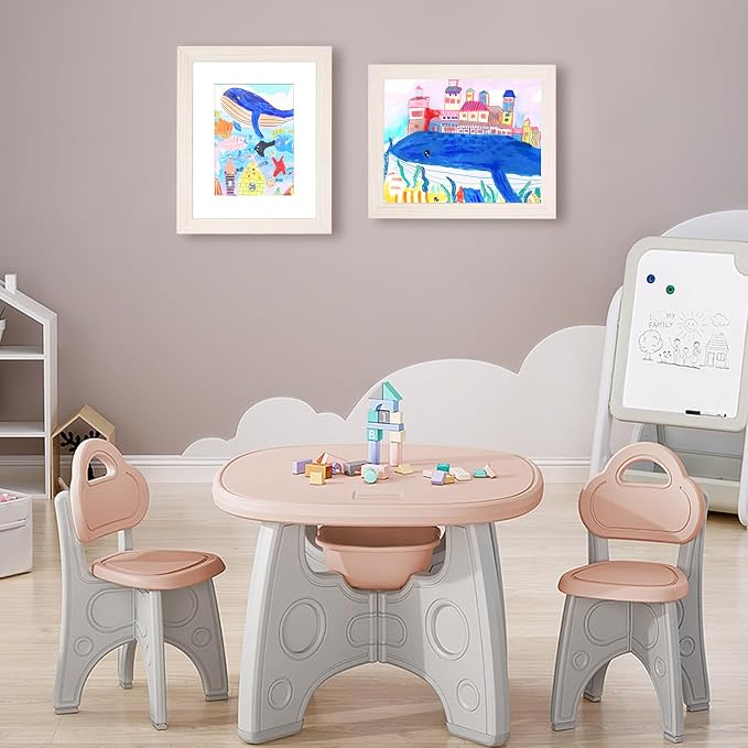 KINLINK 8.5x11 Kids Art Frame 2 Pack, Solid Wood Artwork Frames Changeable, Front Opening Hold 150 Pictures, Art Frames for Kids Artwork, 6x9 with Mat 8.5x11 without Mat, Picture Frames White Wood