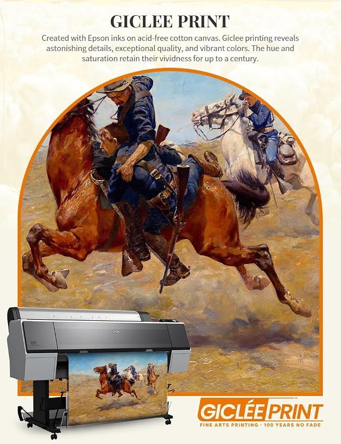 DECORARTS - My Bunkie by Charles Schreyvogel. World Famous Painting Reproduction. Giclee Prints in Classic Golden Frame Ready to Hang