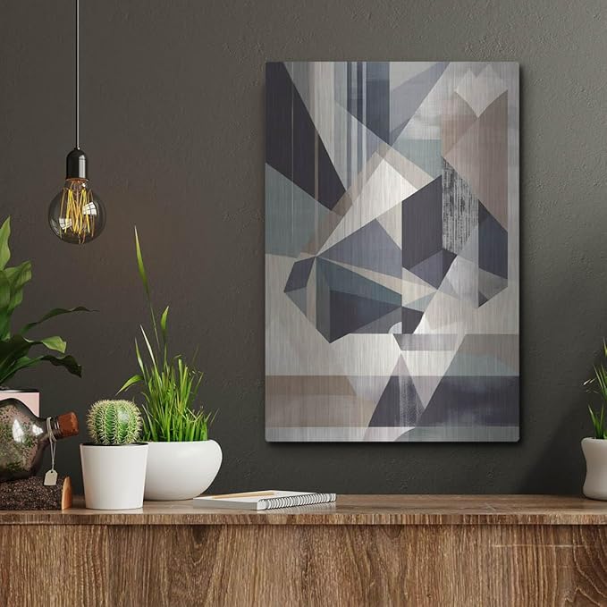 'Geometric 4' by Petals Prints Design, Metal Wall Art, 12"x16"